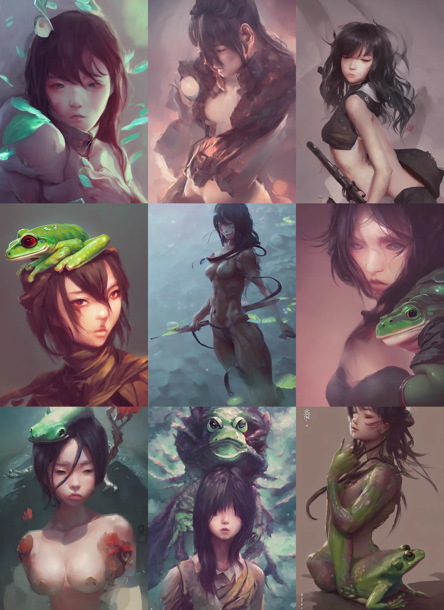 Prompt: 獣, frog man 4K high resolution quality artstyle professional artists WLOP, Aztodio, Taejune Kim, Guweiz, Pixiv, Instagram, Artstation