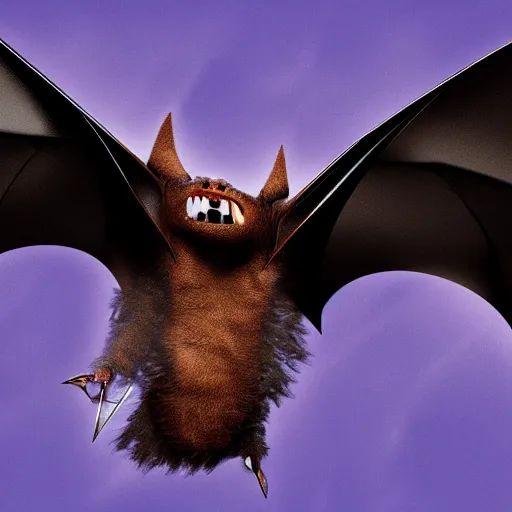 Prompt: a giant bat with electricity coming out of it's wings with blue eyes
