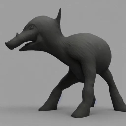 Prompt: a 3d render of an unidentifiable creature