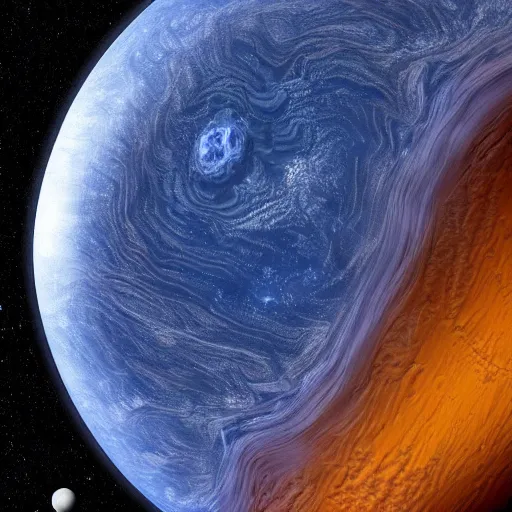 Image similar to an alien planet imaged from space