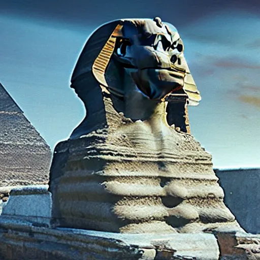 Image similar to epic masterpiece Riddle of the Sphinx in the city of Thebai Ken Kelly, photorealistic, cinematic, fantastic reality, detailed and beautiful faces, dramatic lighting, establishing shot, 8k resolution – W 1024