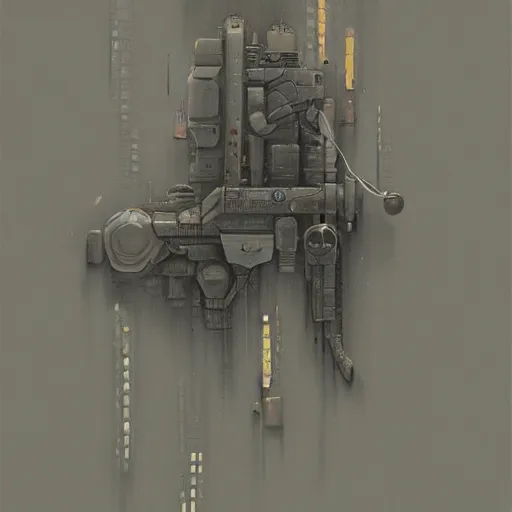 Prompt: painting of scifi gadget hardsurface shape form exploration, big medium small, artstation, beksinski, concept art