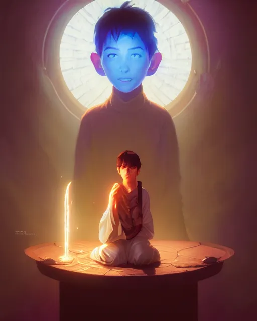 Prompt: highly detailed vfx portrait of an young mage casting a light spell, unreal engine, greg rutkowski, loish, rhads, beeple, makoto shinkai and lois van baarle, ilya kuvshinov, rossdraws, tom bagshaw, alphonse mucha, global illumination, detailed and intricate environment