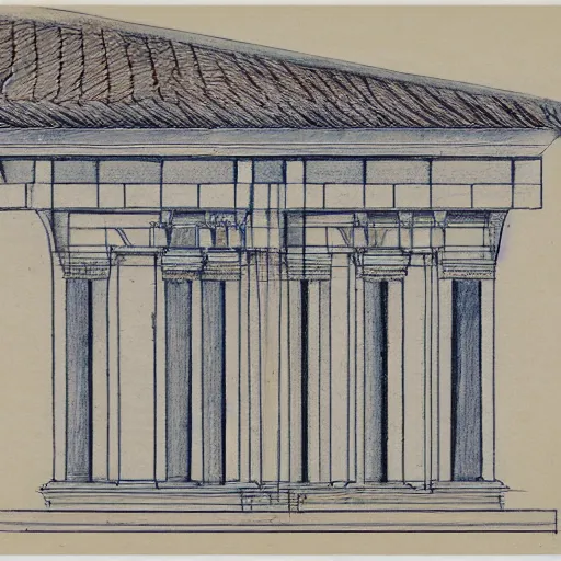 Prompt: architectural blueprints of an ancient roman domu, type 1, 2 k image file, draft paper with linework