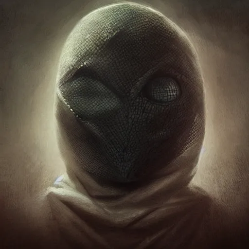 Prompt: Mysterio, artwork by Antón Semenov,