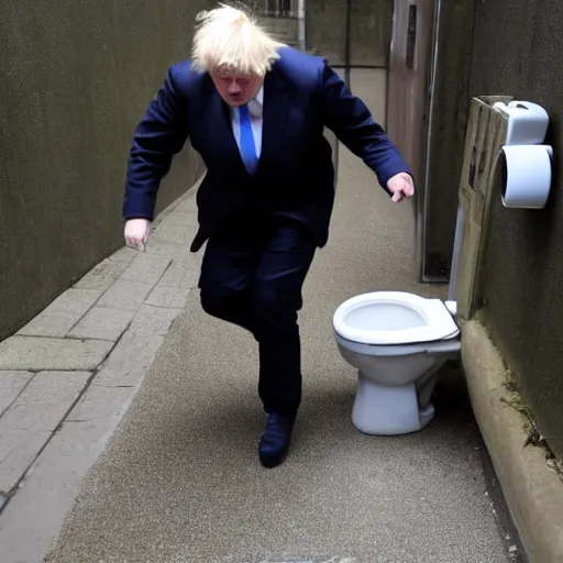 Prompt: Boris Johnson got stuck in the toilet