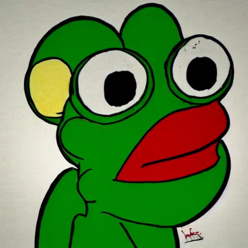 Prompt: A colorful pepe the frog clown, crazy, funny, stupid