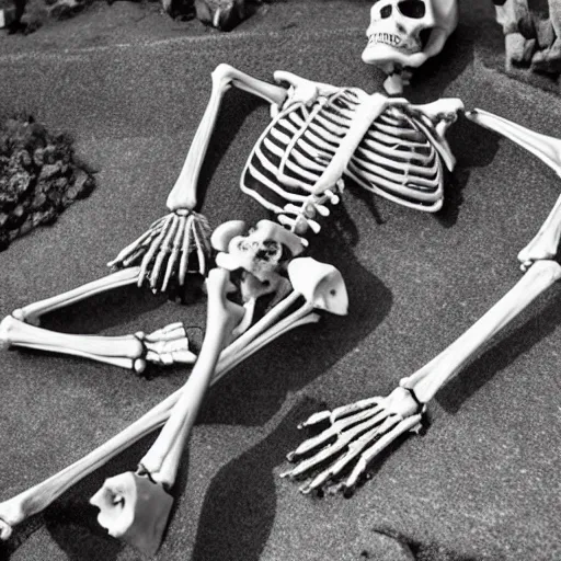 Prompt: skeleton dreaming of life , graveyard background , botte of vodka