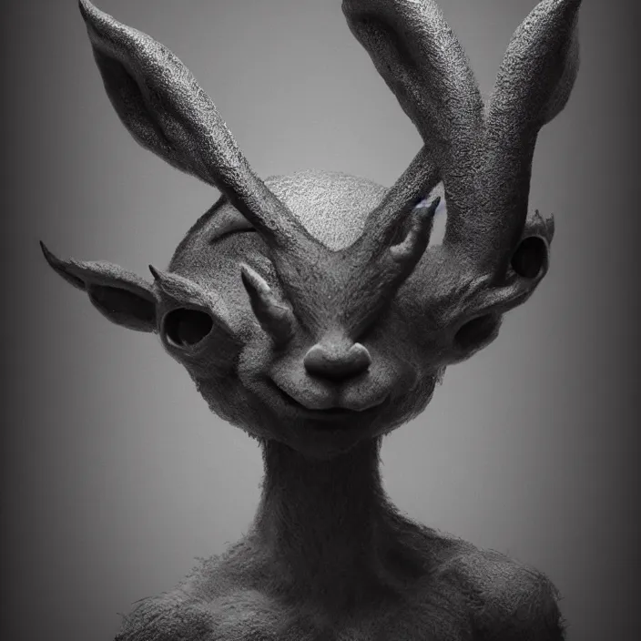 Prompt: cinematic portrait of a cute dik dik monster, chalk, masterpiece, trending on artstation, featured on pixiv, cinematic composition, dramatic pose, beautiful lighting, sharp details, hyper-detailed, HD, HDR, 4K, 8K, art by Basil Gogos