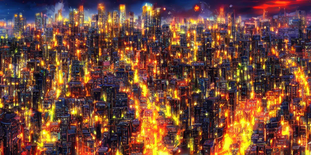 hd anime cityscape, 4 k, stunning, full hd, Stable Diffusion