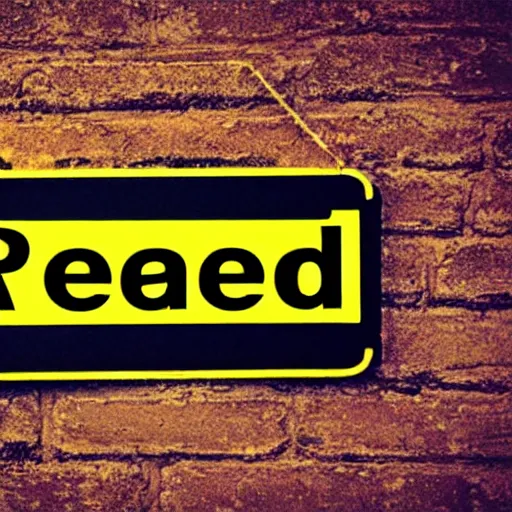 Image similar to and sign that says read,