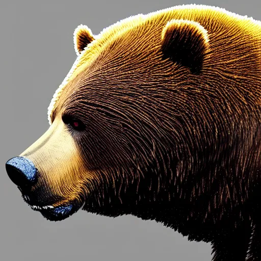 Image similar to a digital art of a bear made out of gelatin