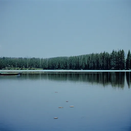 Image similar to a week at the lake [ zeiss ikon zm, planar 5 0 mm f / 2, cinestill 5 0 d ]