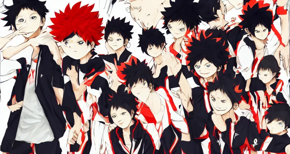 Image similar to Haikyuu wearing mirrors-edge style clothes and a kitsune mask.