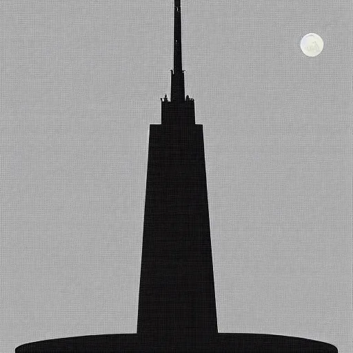 Image similar to Sears Tower on the Moon, digital art, artstation, highly detailed