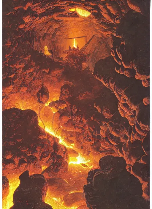 Image similar to armadillo in lava cave, explosions, lava flows, dynamic action, by lawrence alma - tadema and zdzislaw beksinski and norman rockwell and jack kirby and tom lovell and greg staples