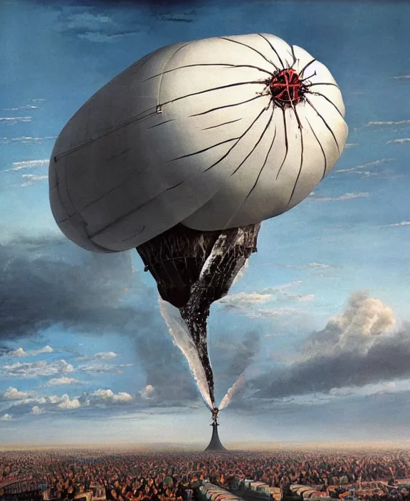 Image similar to hindenburg zeppelin falling, art by denys tsiperko and bogdan rezunenko, hyperrealism
