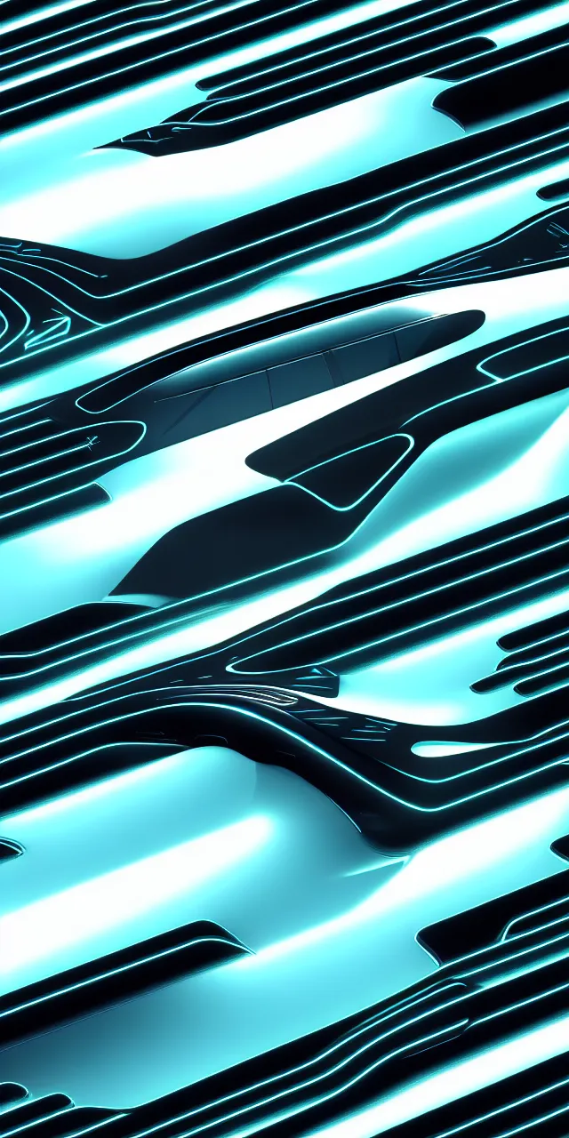 Image similar to A seamless pattern of a futuristic sci-fi concept car by zaha hadid ash thorp khyzyl saleem, futuristic car, Blade Runner 2049 film, TRON, large patterns, Futuristic, Symmetric, keyshot product render, plastic ceramic material, shiny gloss water reflections, High Contrast, metallic polished surfaces, seamless pattern, white , grey, black and aqua colors, Octane render in Maya and houdini, vray, ultra high detail ultra realism, unreal engine, 4k in plastic dark tilt shift