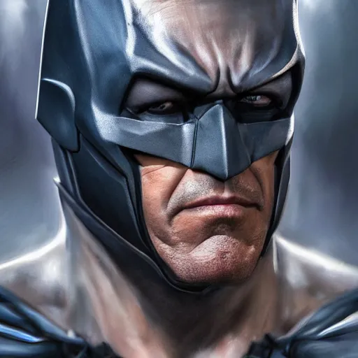 Image similar to a fancy close up of Josh Brolin as Batman by Greg Rutkowski, Sung Choi, Mitchell Mohrhauser, Maciej Kuciara, Johnson Ting, Maxim Verehin, Peter Konig, 8k photorealistic, cinematic lighting, HD, high details, dramatic, trending on artstation, full body shot