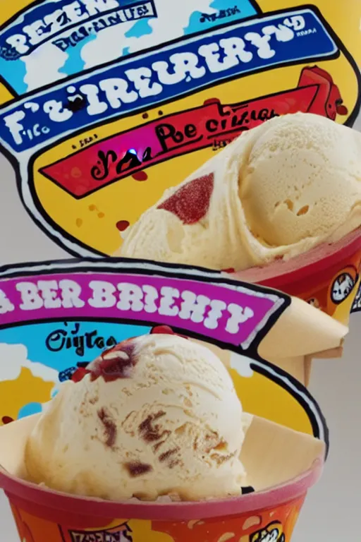 Prompt: pizza flavoured ben and jerry's ice cream