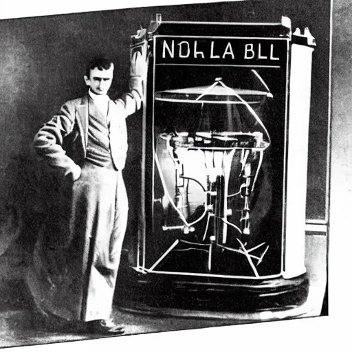 Image similar to Nikola tesla makes a time machine