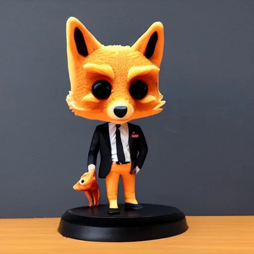 Image similar to a cute male anthropomorphic vulpes vulpes fulva teacher wearing suit funko pop