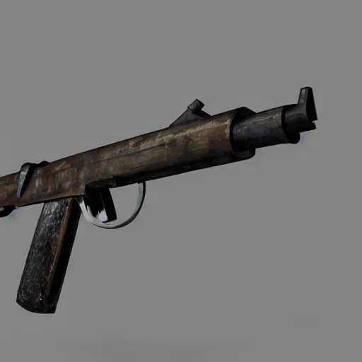 Prompt: German MP40 from WW2, 8k, HDR, unreal engine, trending on artstation