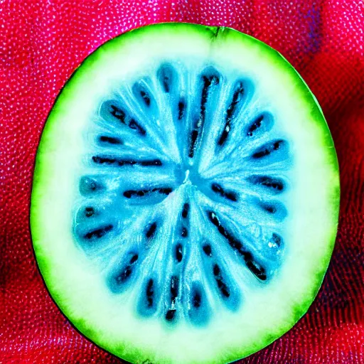 Image similar to a blue watermelon.