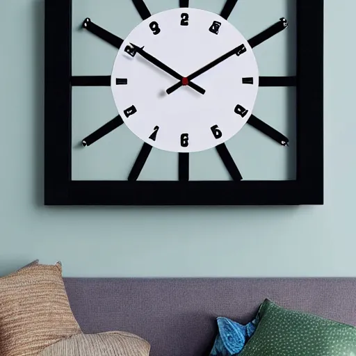 Prompt: a wall clock designed by Paddington bear