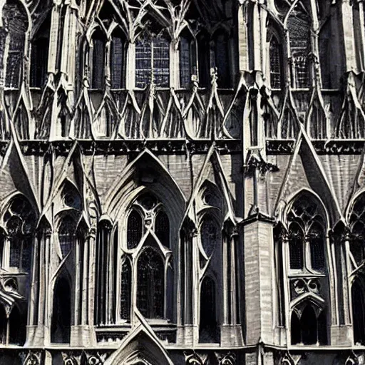 Prompt: gothic cathedral made of human skulls. fantasy art, 8 k, sfw