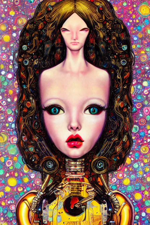 pop surrealism, lowbrow cute girl painting, hyper | Stable Diffusion