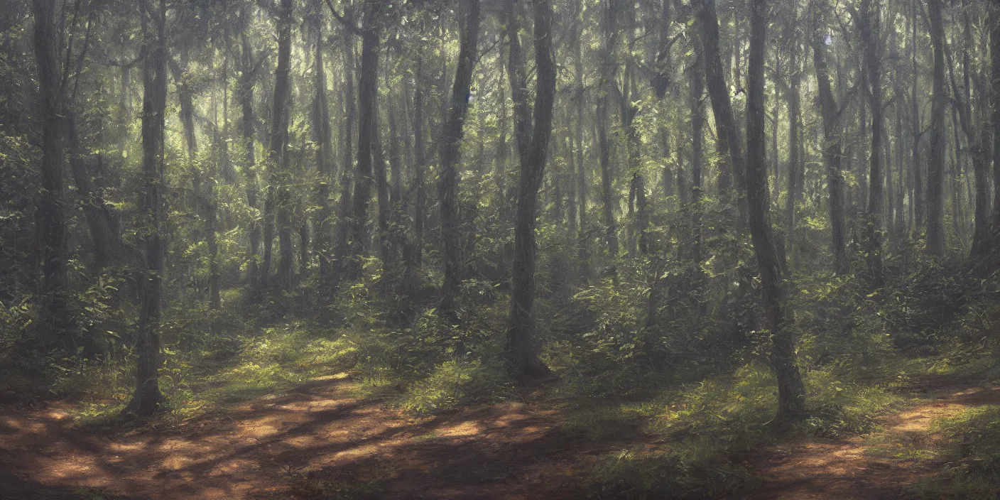 Image similar to a forest, cinematic lighting, detailed oil painting, hyperrealistic, 8k