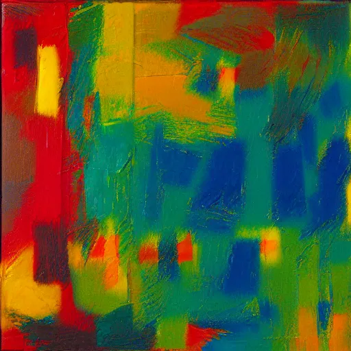 Prompt: a beautiful abstract colorful impasto textured painting by gerhard richter,