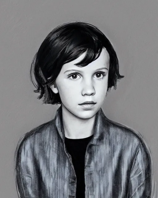 Image similar to portrait of millie bobby brown