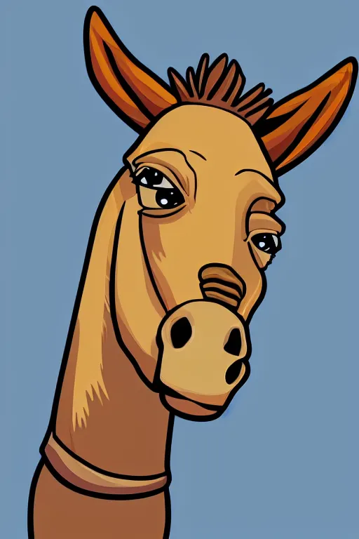 Image similar to Portrait of a chad donkey, anime, sticker, colorful, illustration, highly detailed, simple, smooth and clean vector curves, no jagged lines, vector art, smooth