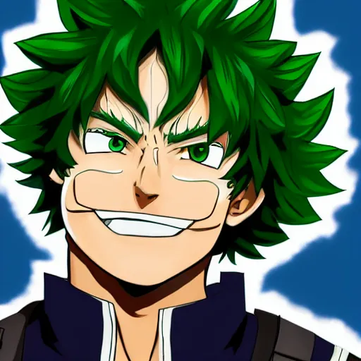 Image similar to High quality digital portrait of Izuku Midoriya from My Hero Academia by Artsbycarlos and Sakimichan