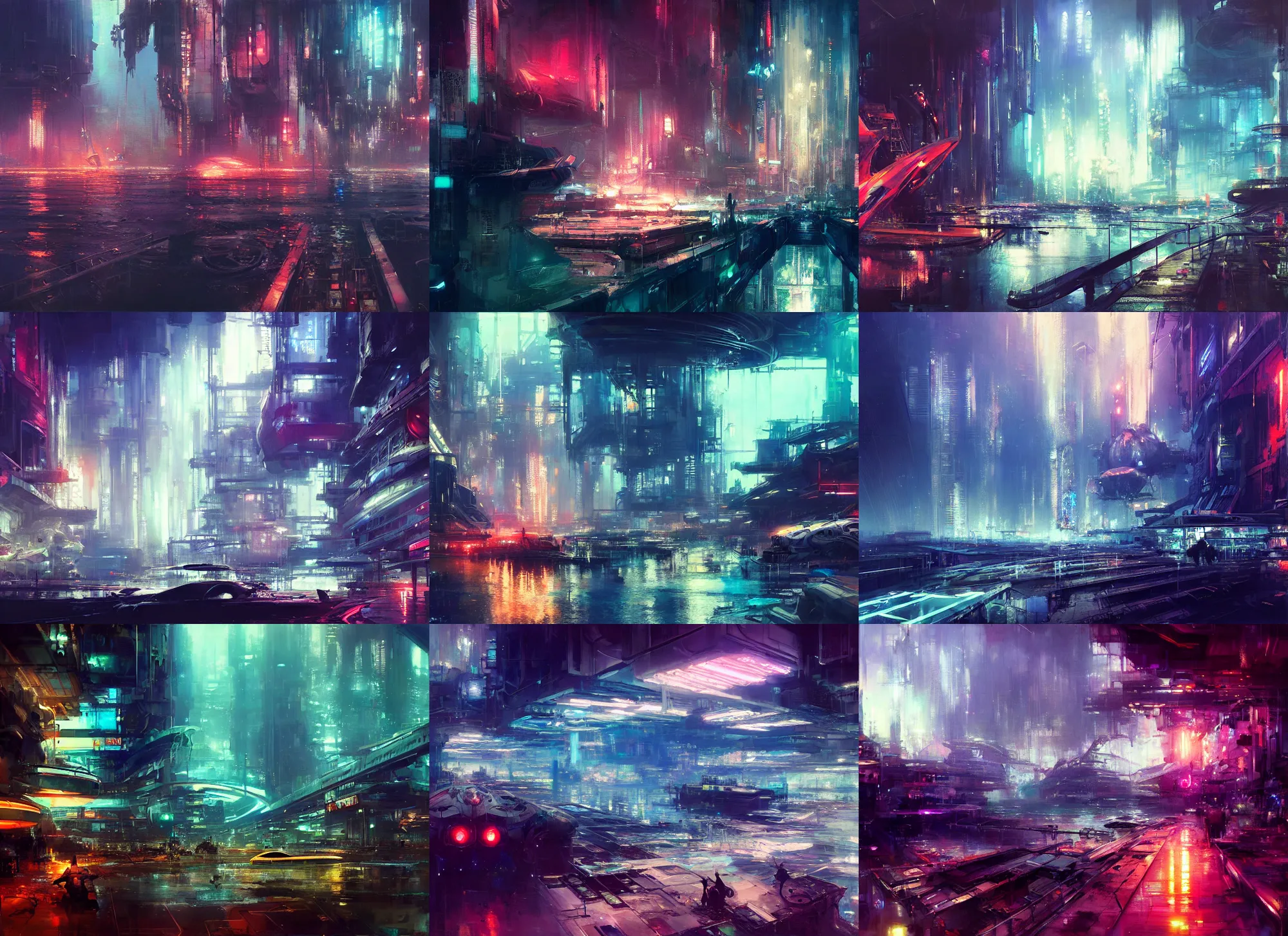 Prompt: futuristic underwater metropolis, neon light, sea ground, darkness, 4 k artstation, akihiko yoshida, jeremy mann, john berkey, noriyoshi ohrai