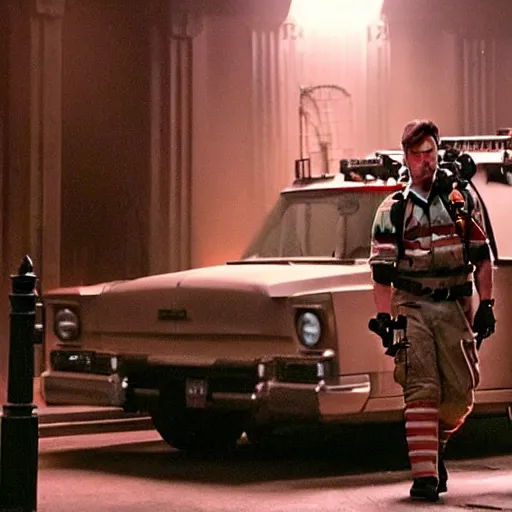 Prompt: Live Action Still of pig in Ghostbusters, real life, hyperrealistic, ultra realistic, realistic, highly detailed, epic, HD quality, 8k resolution, body and headshot, film still,Exquisite detail, post-processing, masterpiece, Cinematic Lighting, Unreal Engine, 8k, HD