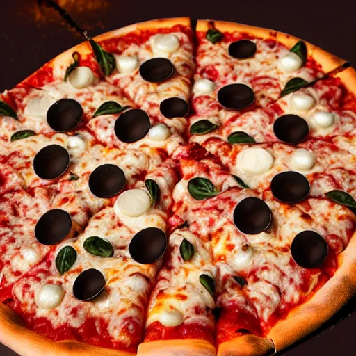 Image similar to pizza, covered in teeth!!!!!!!, 4 k, high definition, realistic, cinematic