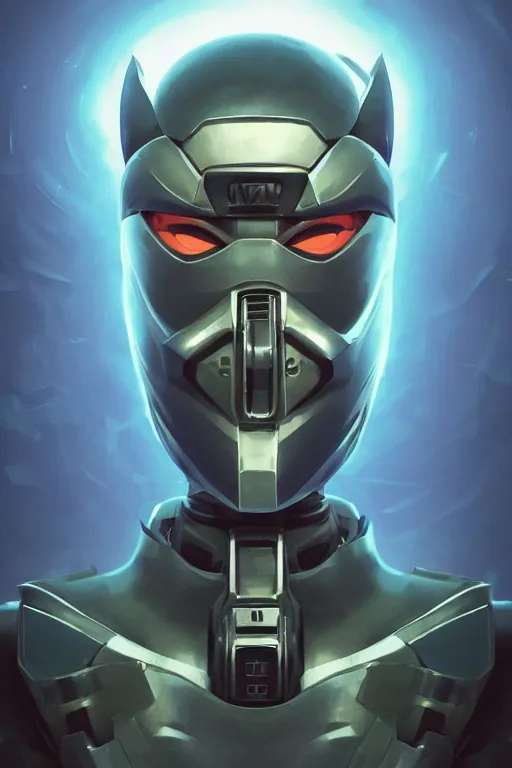 Image similar to epic mask helmet robot ninja portrait stylized as fornite style game design fanart by concept artist gervasio canda, behance hd by jesper ejsing, by rhads, makoto shinkai and lois van baarle, ilya kuvshinov, rossdraws global illumination radiating a glowing aura global illumination ray tracing hdr render in unreal engine 5