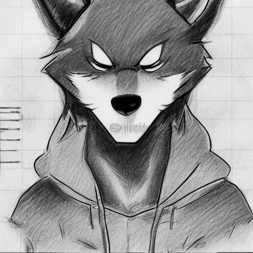 anime wolf drawing