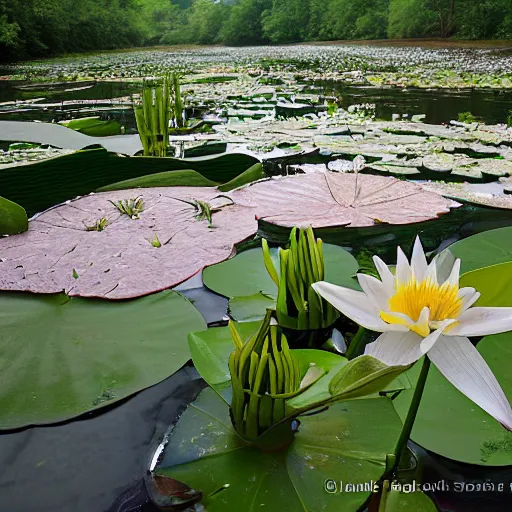 Image similar to cahaba river alabama, water lilies, hymenocallis coronaria,