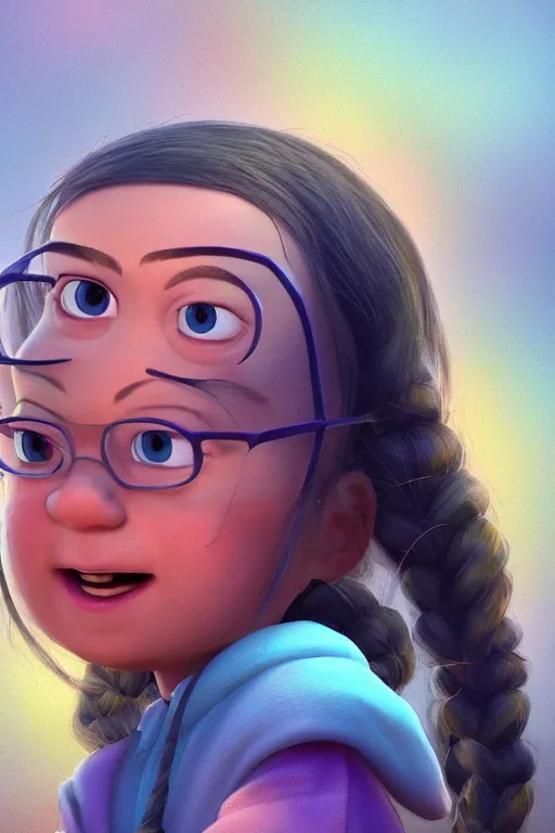 greta thunberg as a cute pixar character, vivid | Stable Diffusion ...