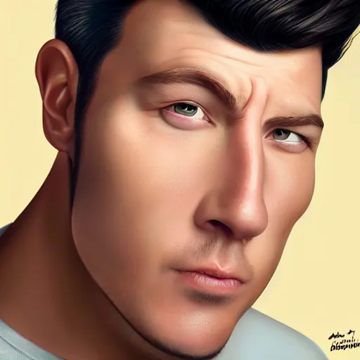 Prompt: brian, from family guy, hyperrealism, octane render, 8 k, high resolution, art by artgerm
