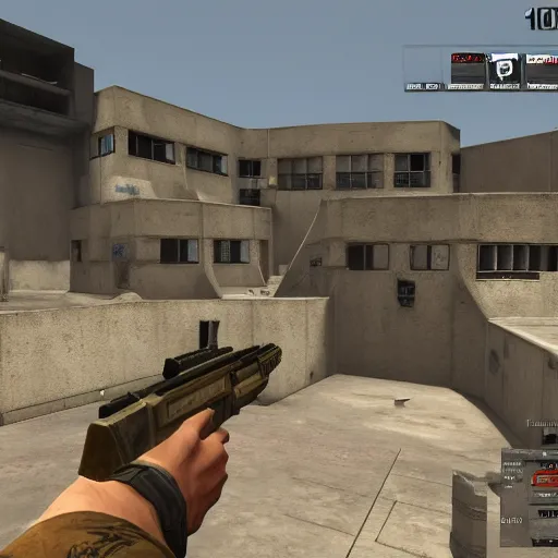 Image similar to CS:GO Ingame screenshot of the map nuke