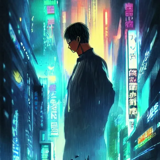 Image similar to anime by blade runner 2047