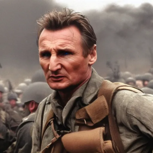 Image similar to Liam Neeson starring in Saving Private Ryan