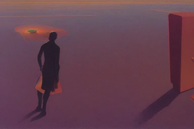 Prompt: the ego separates, by Moebius, oil on canvas,