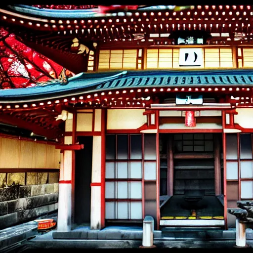 Image similar to japanese cyberpunk temple