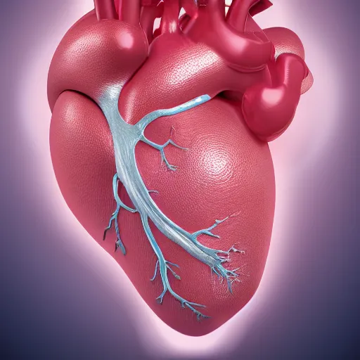 Image similar to heartshaped anatomical human heart, photorealistic, octane render